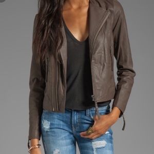 Joie Kaylie Leather Jacker in Mink XS